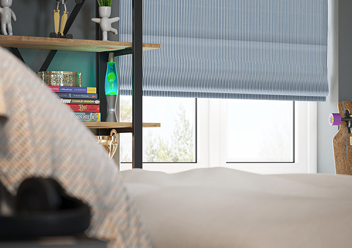 Nautical Stripes, Navy - Roman Blind - Image 5